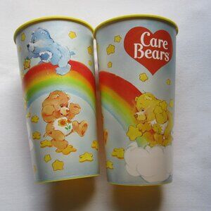 pair of 2014 Care Bears 32oz plastic Party Cups